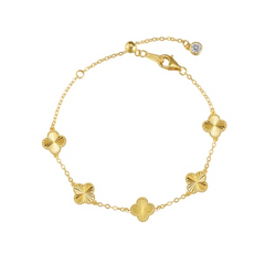 18k Gold Clover plain Bracelet