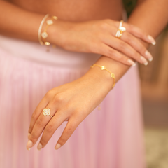 18k Gold Clover plain Bracelet