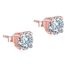 Rose Gold Round Cut Stud earrings