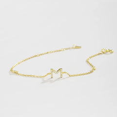 Gold Initial Letter Bracelet