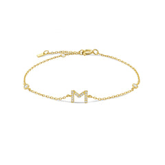 Gold Initial Letter Bracelet