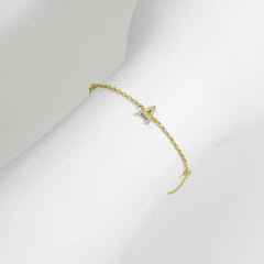 Gold Initial Letter Bracelet