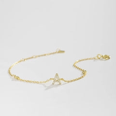 Gold Initial Letter Bracelet