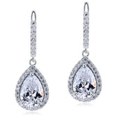 Pear cut drop earrings