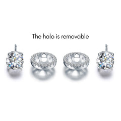 Removable halo stud earrings