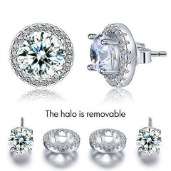 Removable halo stud earrings