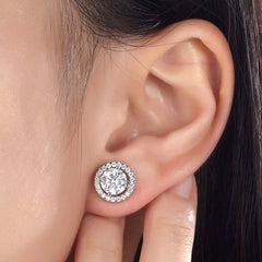 Removable halo stud earrings