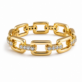Gold chain link ring