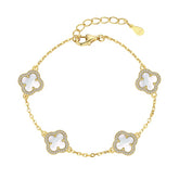 18k Gold Clover Bracelet