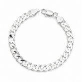 Sterling silver flat chain link bracelet 8mm
