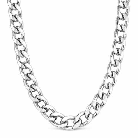 10mm sterling silver link chain necklace