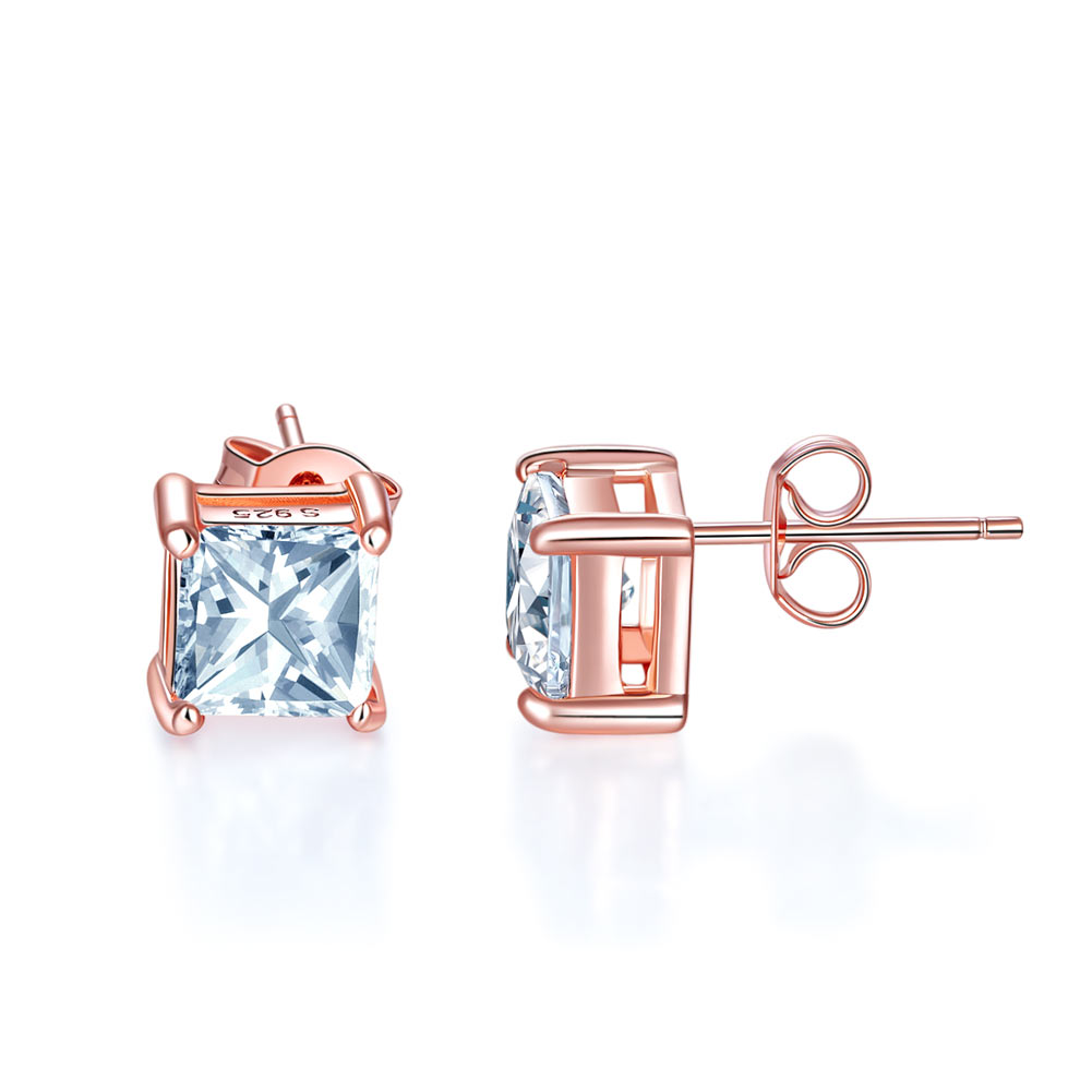 Rose Gold Square Cut Stud earrings