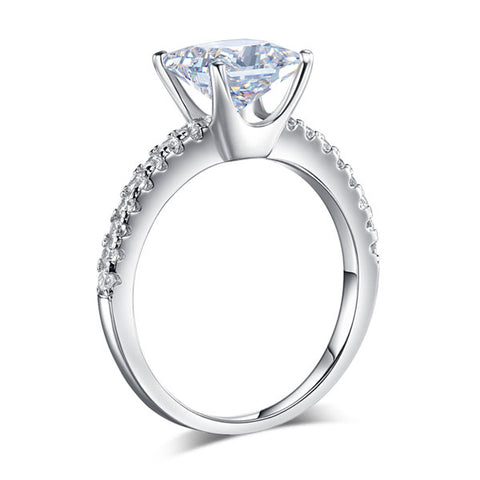 Square cut princess ring
