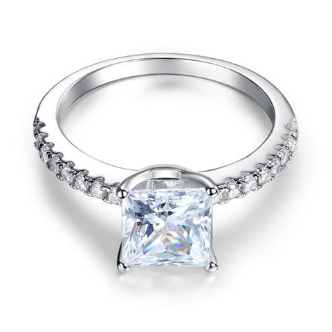 Square cut princess ring