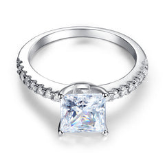Square cut princess ring