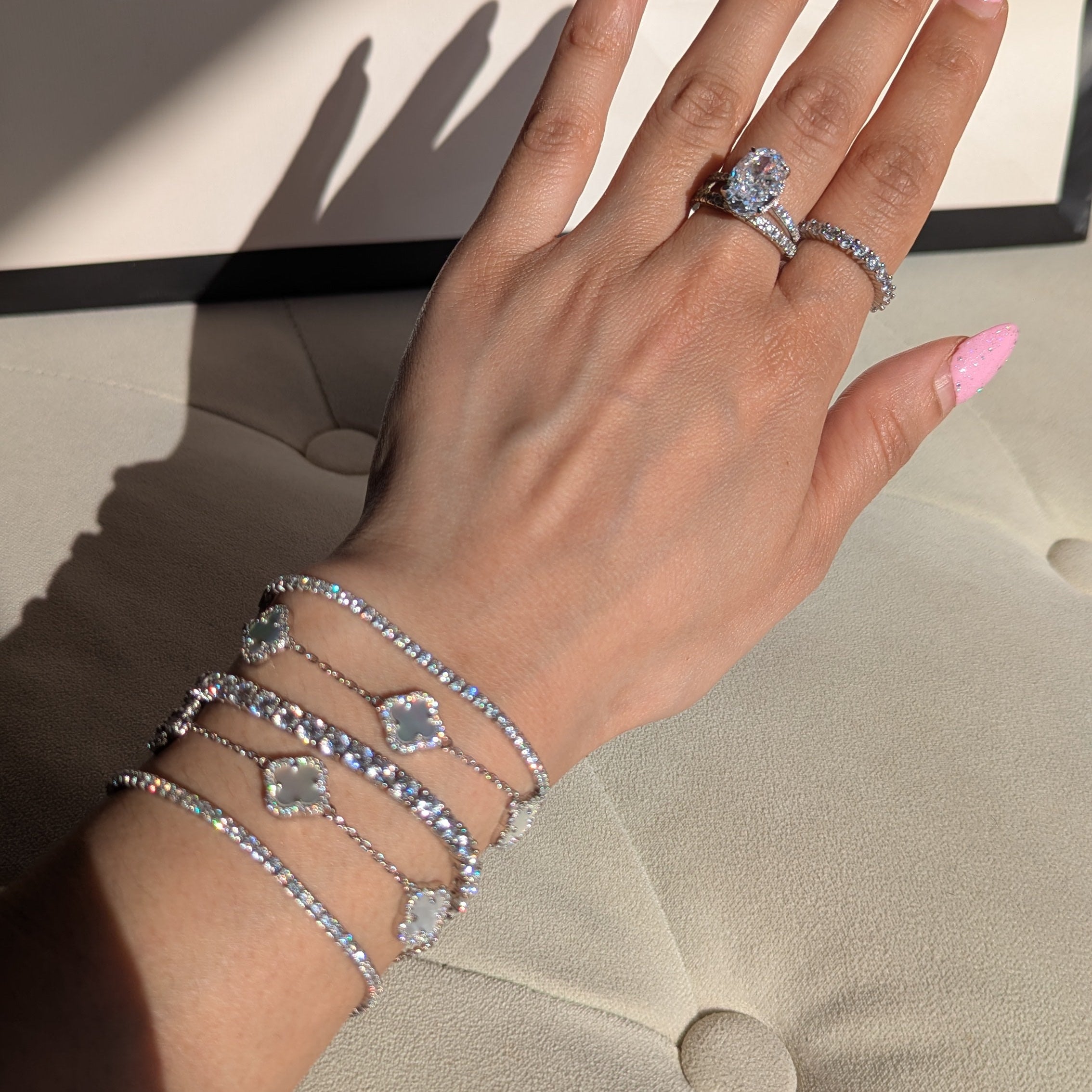 Sterling Silver Clover Bracelet