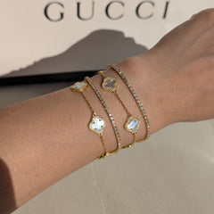 18k Gold Clover Bracelet