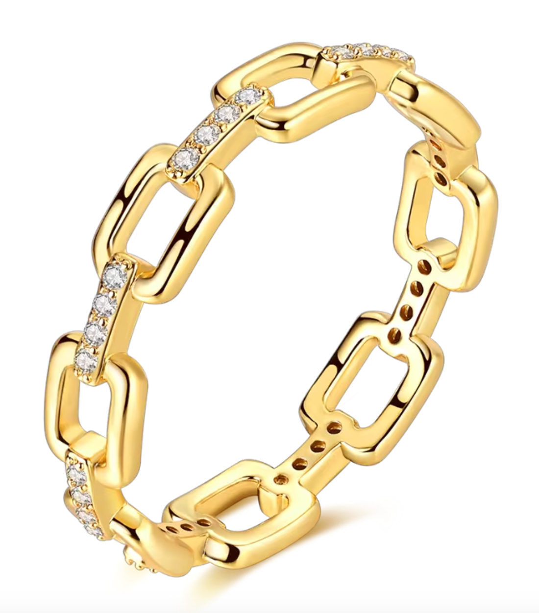 Gold chain link ring