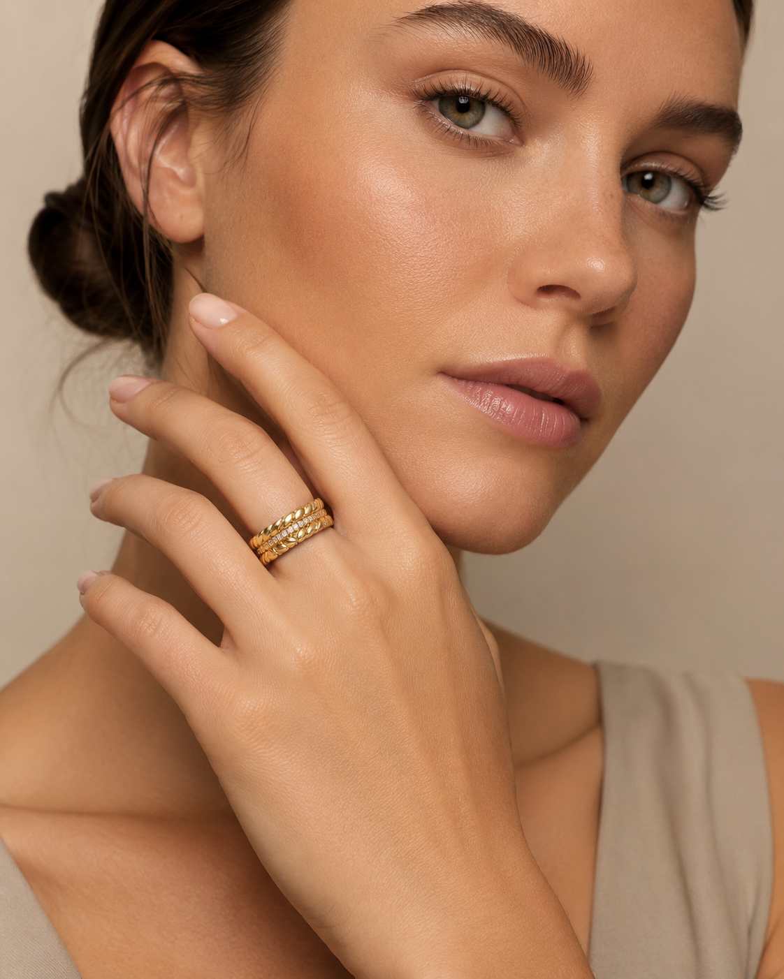 Gold Athena ring