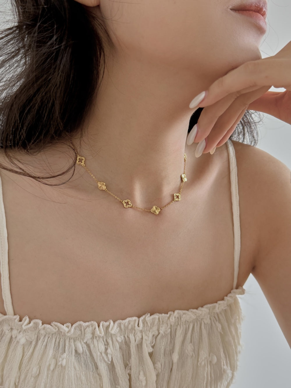 Gold Clover cut out necklace