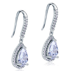 Pear cut drop earrings