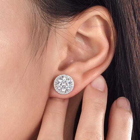 Halo stud earrings