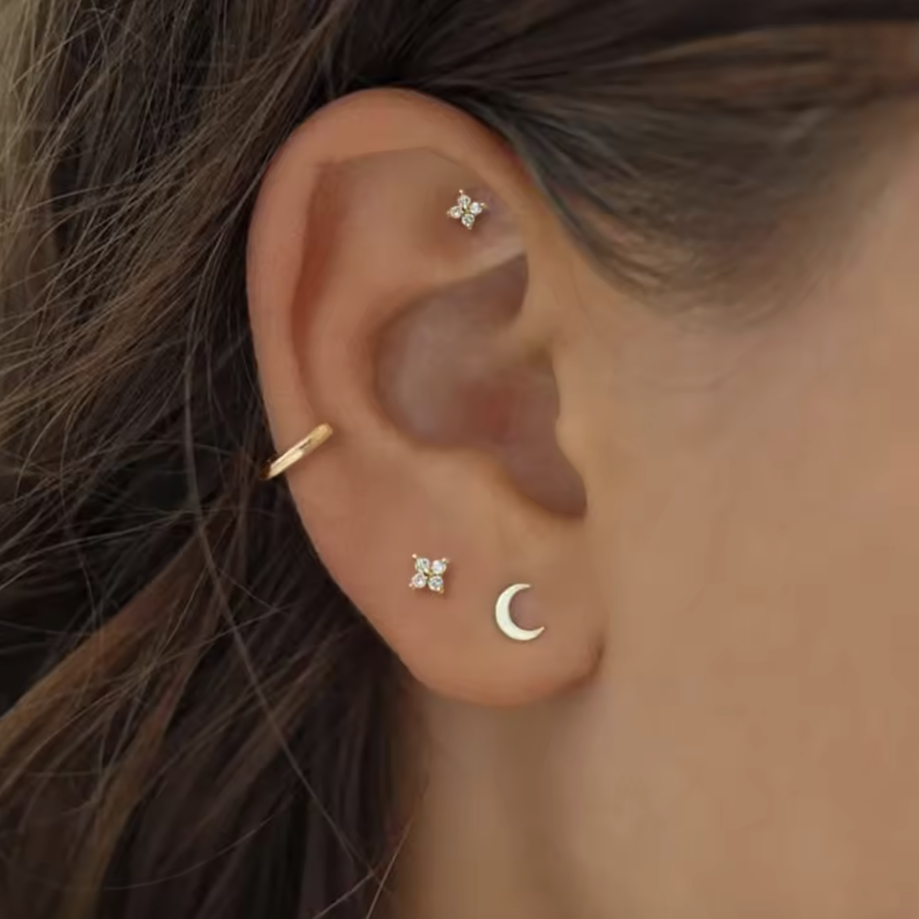 Tiny flower stud earrings