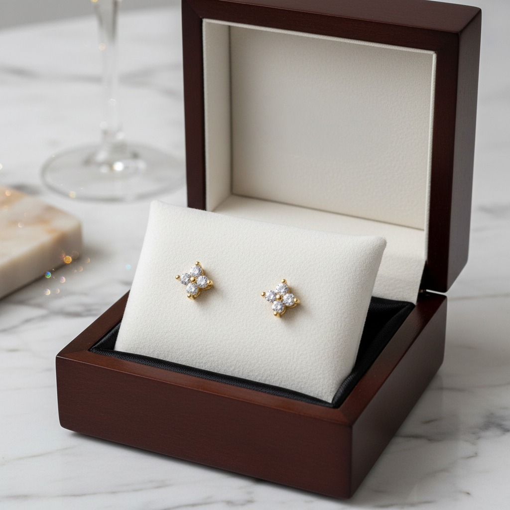 Tiny flower stud earrings