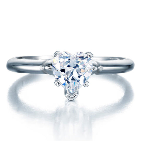 Heart solitaire ring