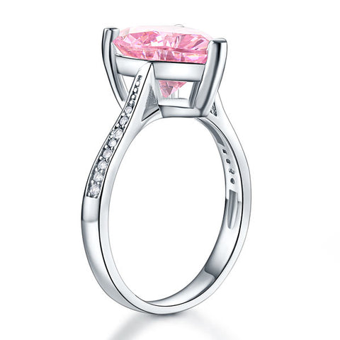 Sterling Silver Pyaar Heart Ring Pink