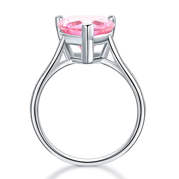 Sterling Silver Pyaar Heart Ring Pink