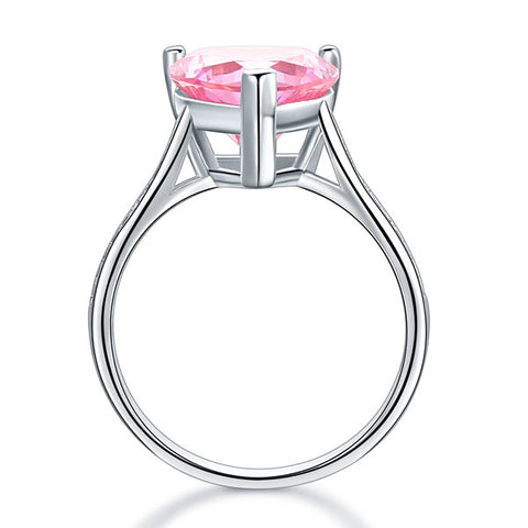 Sterling Silver Pyaar Heart Ring Pink