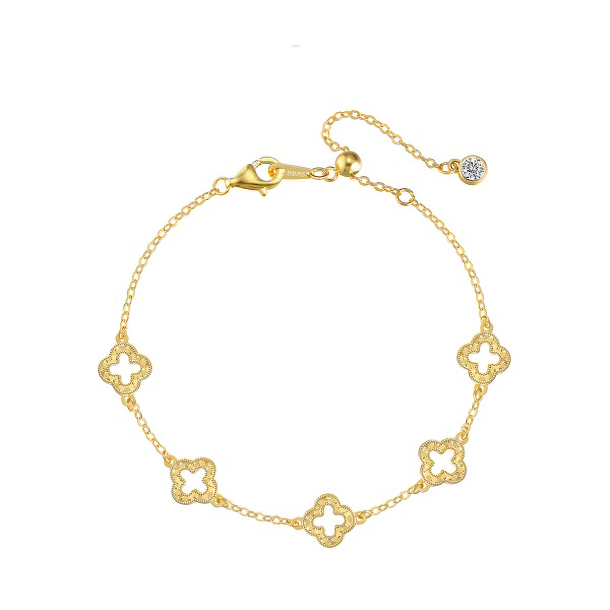 Gold clover cut out bracelet