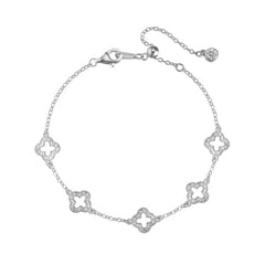 Silver clover cut out bracelet