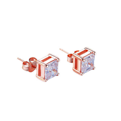 Rose Gold Square Cut Stud earrings