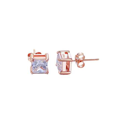 Rose Gold Square Cut Stud earrings